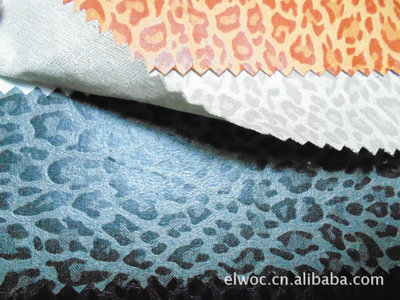 【啞光小豹紋 仿超纖布料 霧面豹皮面料 鞋材箱包乳白亞光 豹點5308】價格,廠家,圖片,復合面料、功能面料,東莞市厚街港騰皮革店-